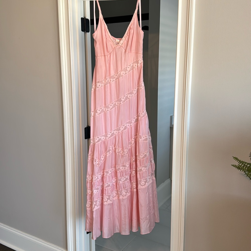 LoveShack Fancy Idalia Habotai Silk Maxi Dress